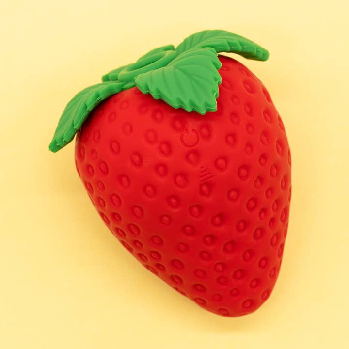 Strawberry Emojibator Suction Vibrator for wholesale by Dame Products
