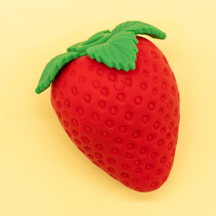Strawberry Emojibator Suction Vibrator for wholesale by Dame Products
