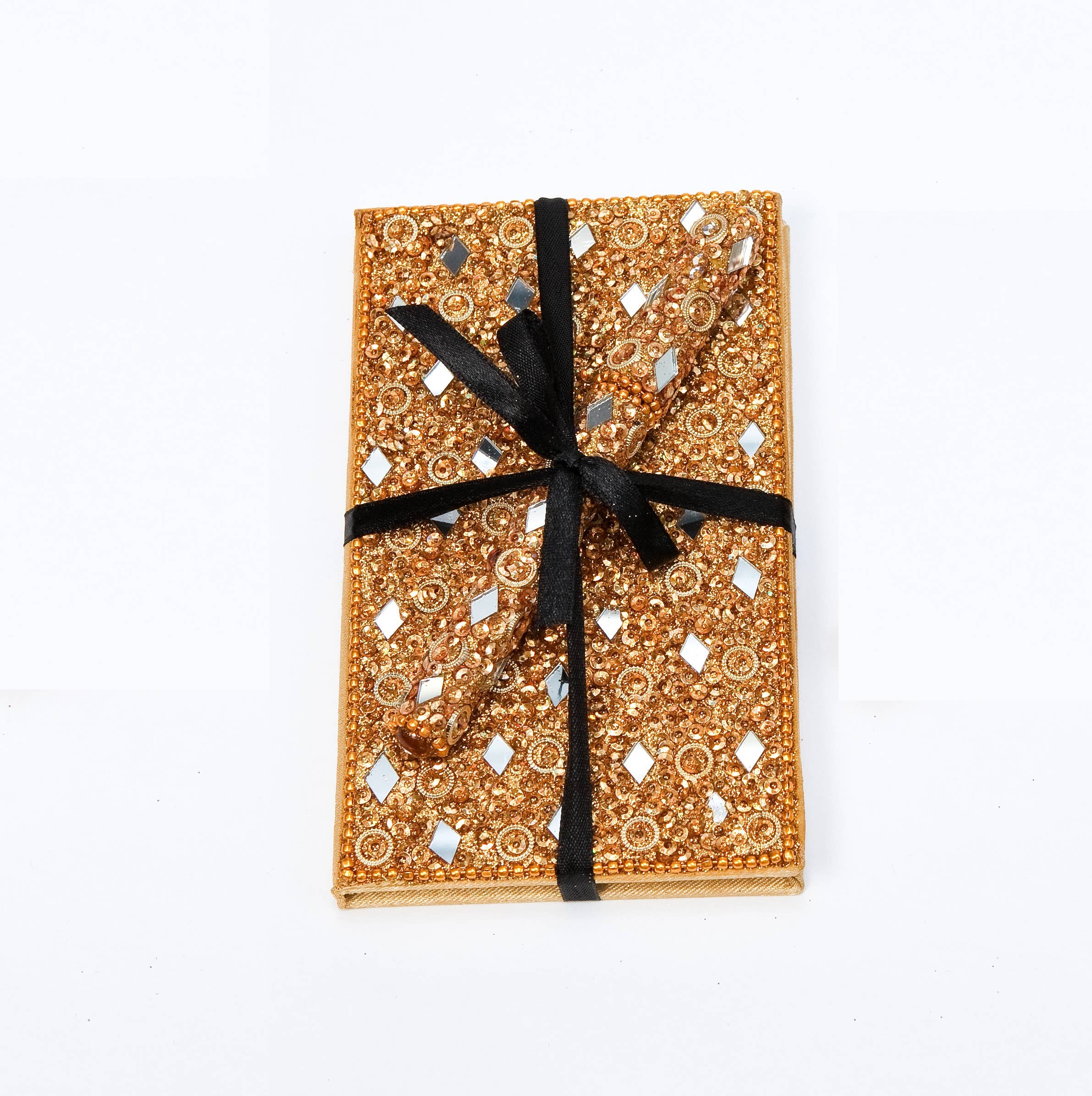 Globe Enterprise - Vendita all'ingrosso Quaderni - Set Quaderno e Penna Grande in Oro Scintillante