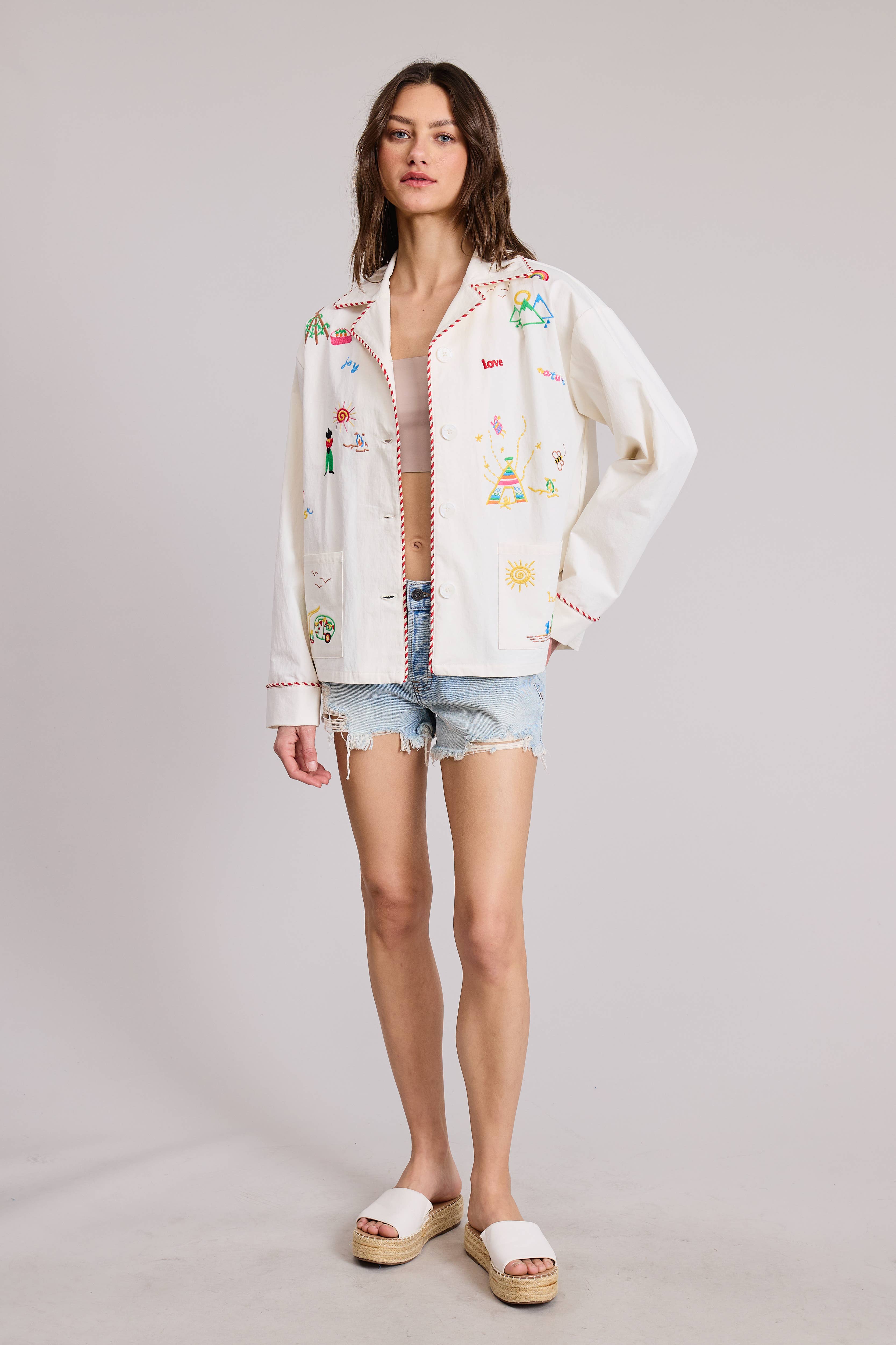 FLAT WHITE - Wholesale Jacket - Women's - Joshua Embroidered Lightweight Jacket2