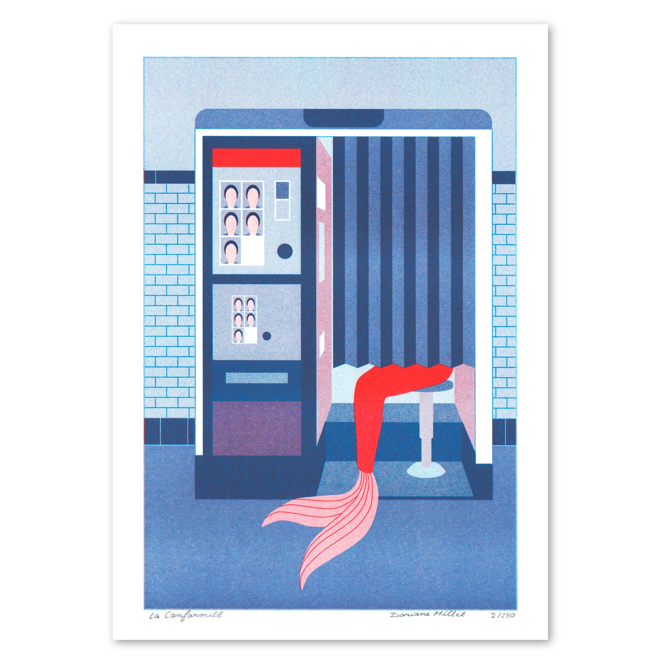 Doriane Millet - Wholesale Art Print - Compliance - A4 risography - Signed limited edition6