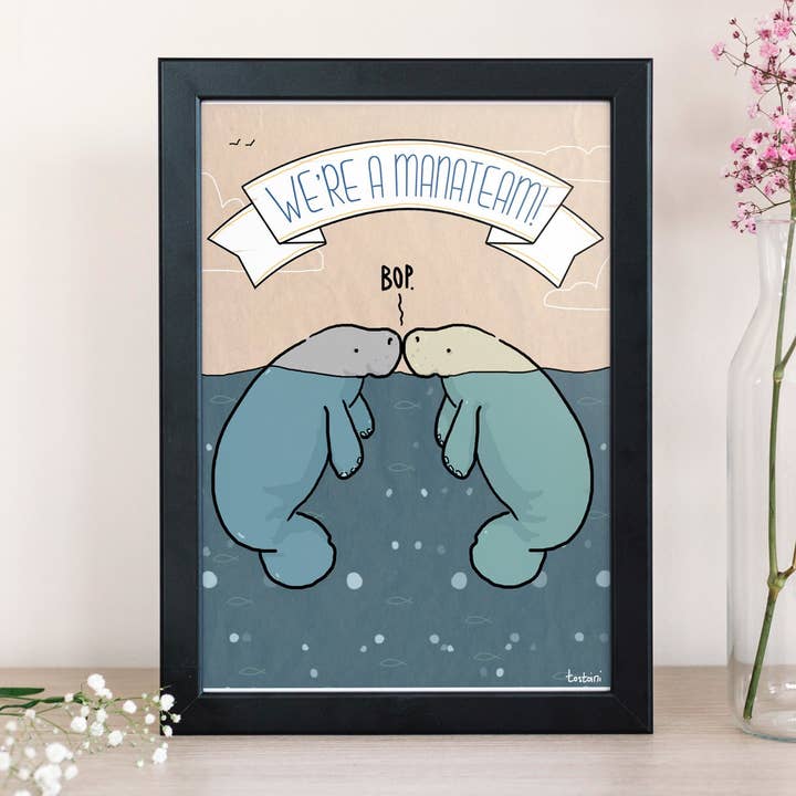 Tostoini - Wholesale Poster - We'Re A Manateam! Manatee Love And Friendship A32