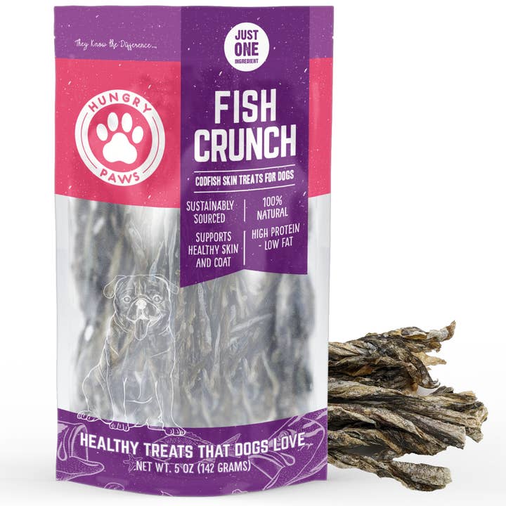 Bâtonnets Cod Skin Crunch pour chiens - 5 oz MSC pour la vente par Hungry Paws