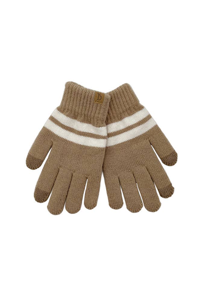 Hana - Wholesale Gloves - Women's - Super Soft Striped Knit Touch Gloves20