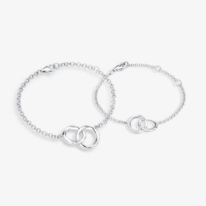 Pulsera Mobius Circle de plata de ley «Connected» para venta al por mayor de Fanci Me Jewelry