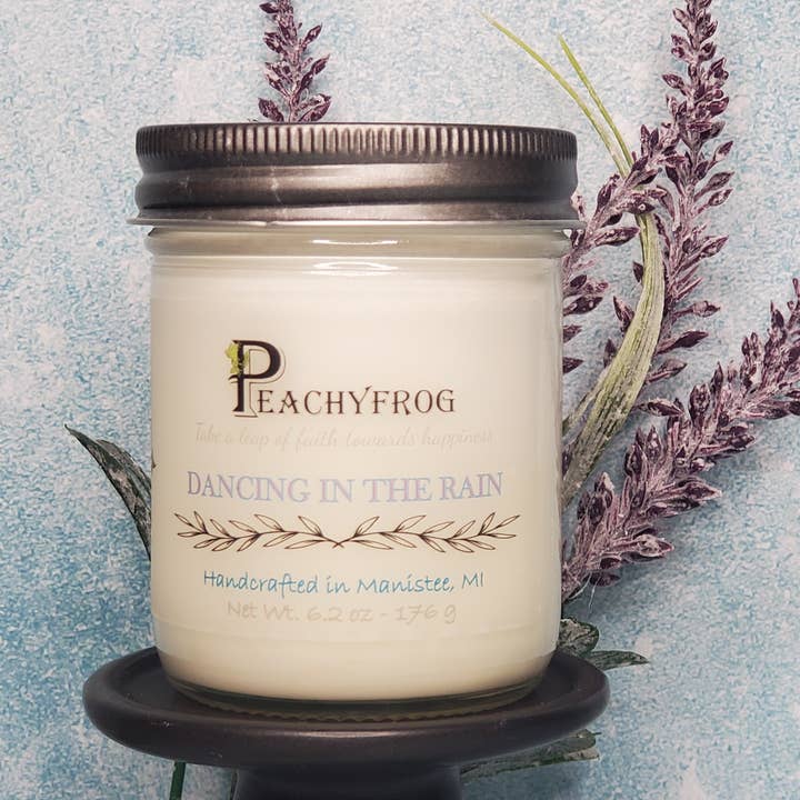 Dancing In The Rain | 6 oz Spring Candle | Cotton Wick for wholesale by Peachyfrog