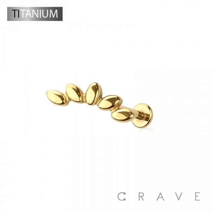 CRAVE - Wholesale Stud/Post Earrings - IMPLANT GRADE SOLID TITANIUM FAN ARCH PUSH IN TOP LABRET1