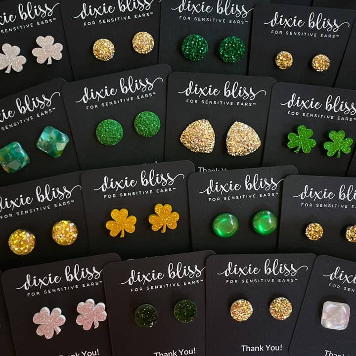 Dixie Bliss - Wholesale Stud/Post Earrings - Saint Patrick’s St. Paddy’s Day Promo Earring gift/freebies2