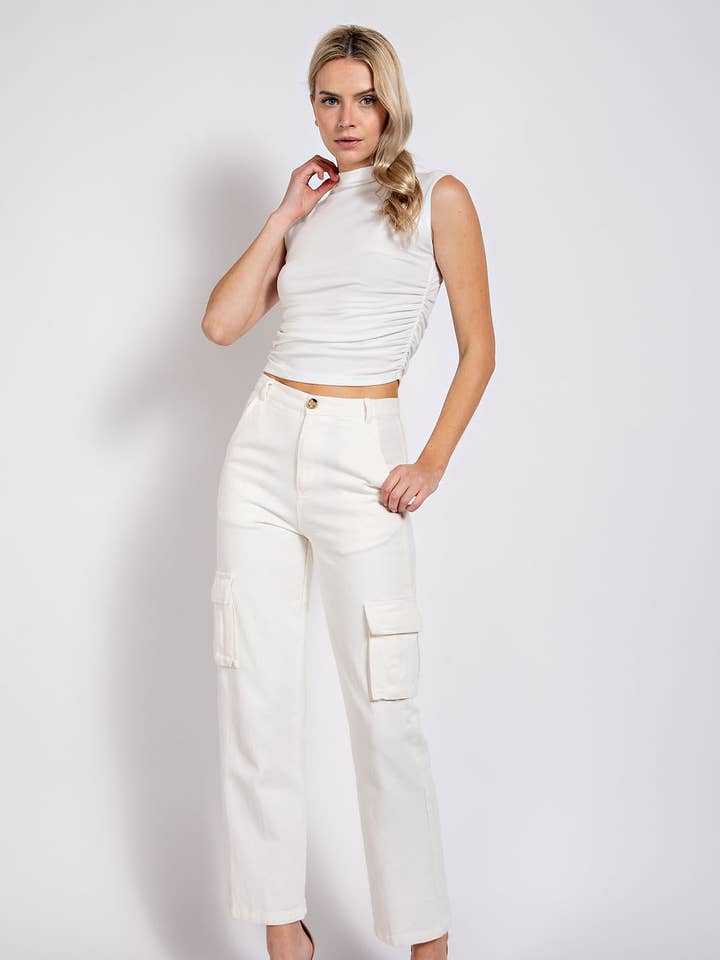 Ct2741 Cap Sleeves Fitted Cropped Top for wholesale by Edit by Nine