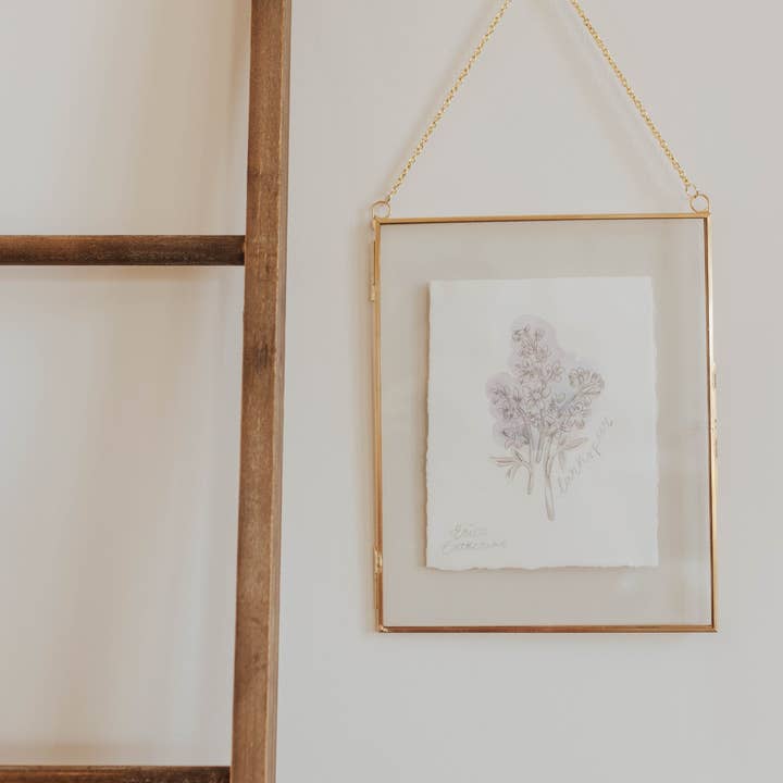 Bloem van de geboorte van juli - Origineel kunstwerk van Larkspur Mini voor wholesale door Erica Catherine Illustration