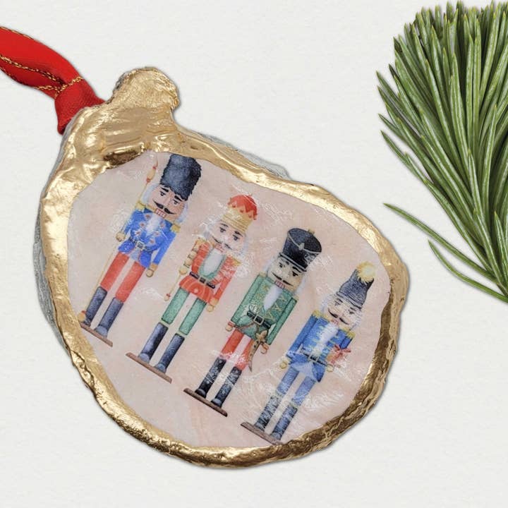 Beatrixbell Handcrafted - Wholesale Ornament - Nutcracker Christmas Ornament • Oyster Shell1