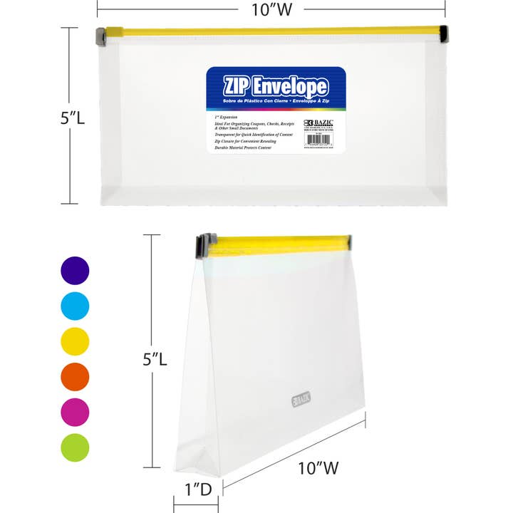 Luna Office Supply - Everyday Essential - Wholesale Envelopes - Clear Coupon Check Size Zip Envelope