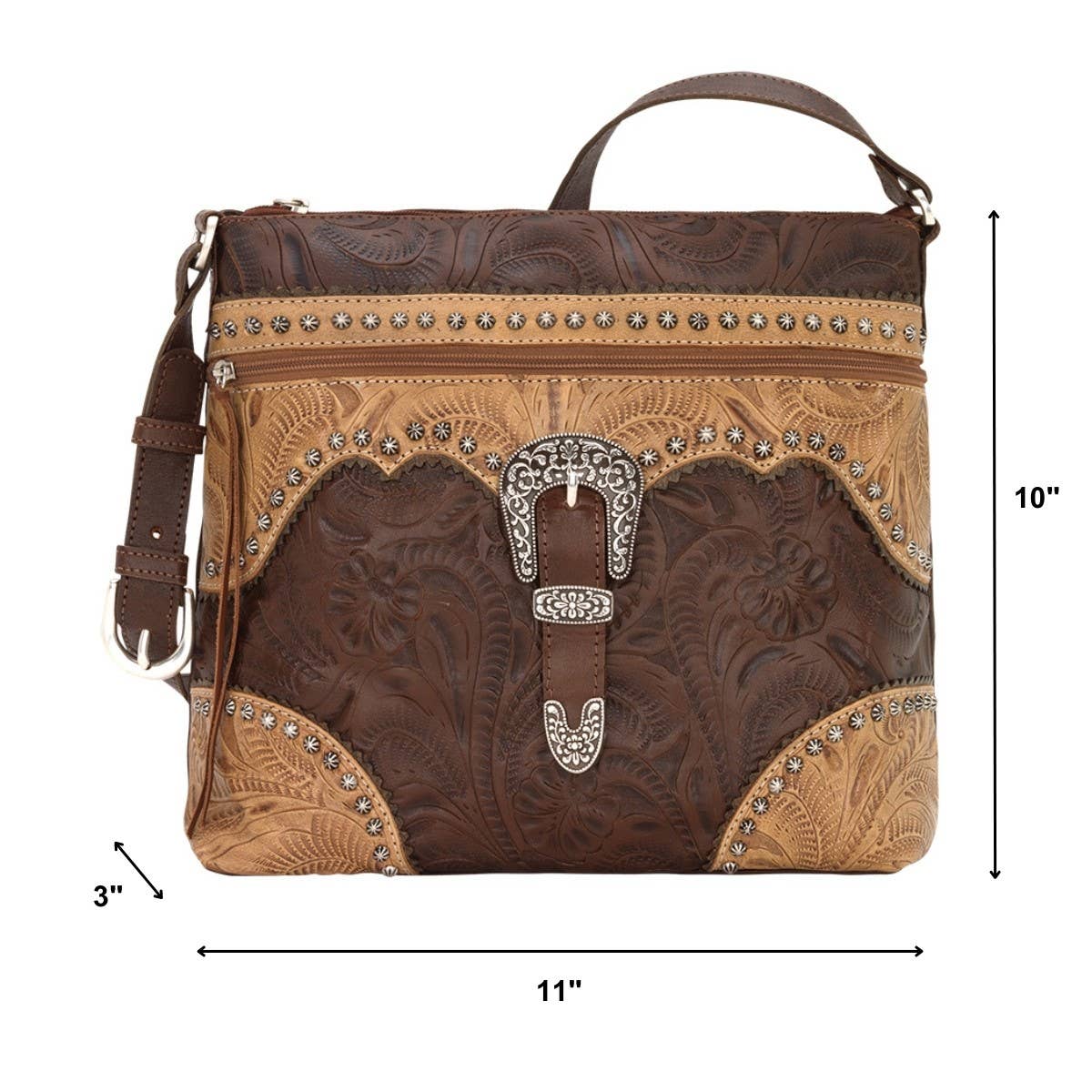 American West – Engroshandel Skuldertaske – til kvinder – Saddle Ridge Zip Top Skuldertaske19