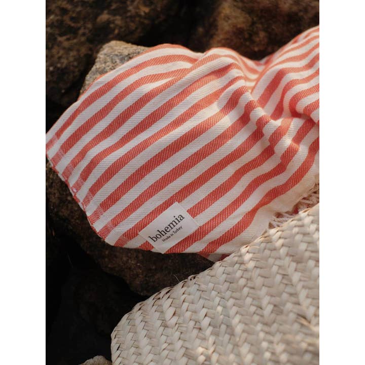 Bohemia Design - Wholesale Beach Towel - Sorrento Holiday Hammam Towel, Orange