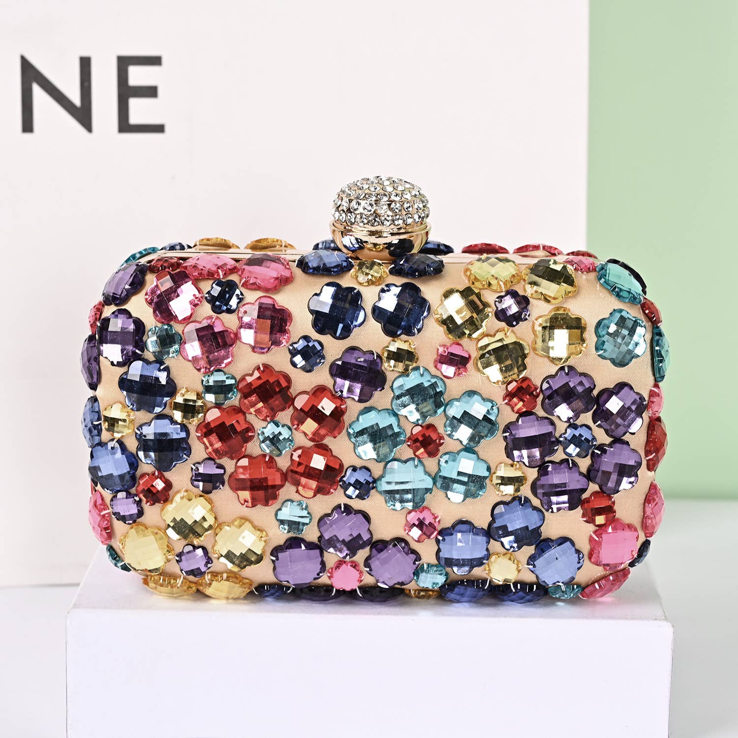 PEACH ACCESSORIES - Wholesale Clutch - Dames - 0705 avondclutch met meerkleurige kristallen0