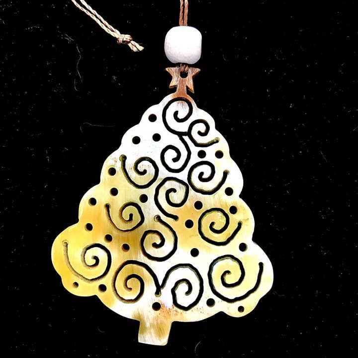 Christmas Tree Horn Ornament for wholesale by Blossom Inspirations