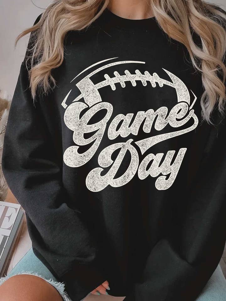 GAME DAY FOOTBALL GRAPHIC BRUSHED SWEATSHIRTS for wholesale by Rustee Clothing