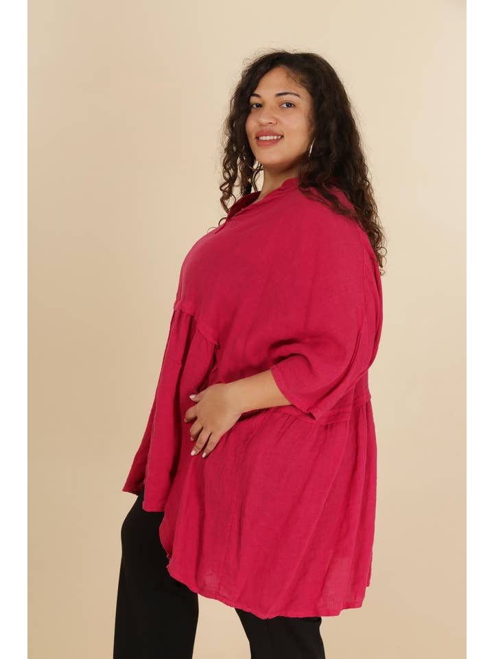 la maison des fibres naturelles - Venta al por mayor Túnica - Mujer - Túnica amplia de lino 68369 flora 100% TÚNICA DE LINO7