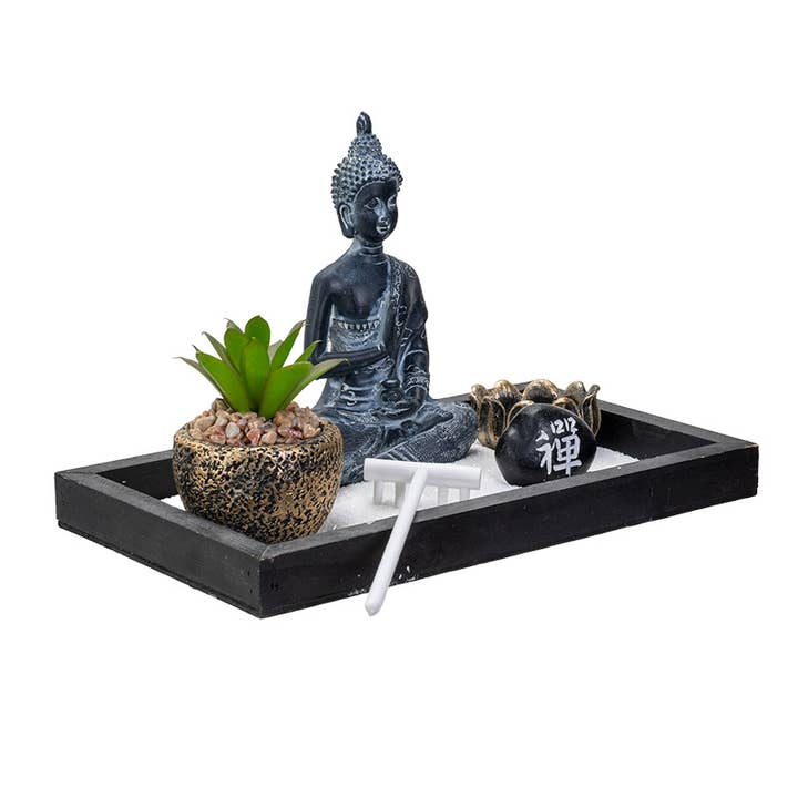 Pacific Trading - Wholesale Decorative Tabletop Object - Zen Buddha Sand Garden2