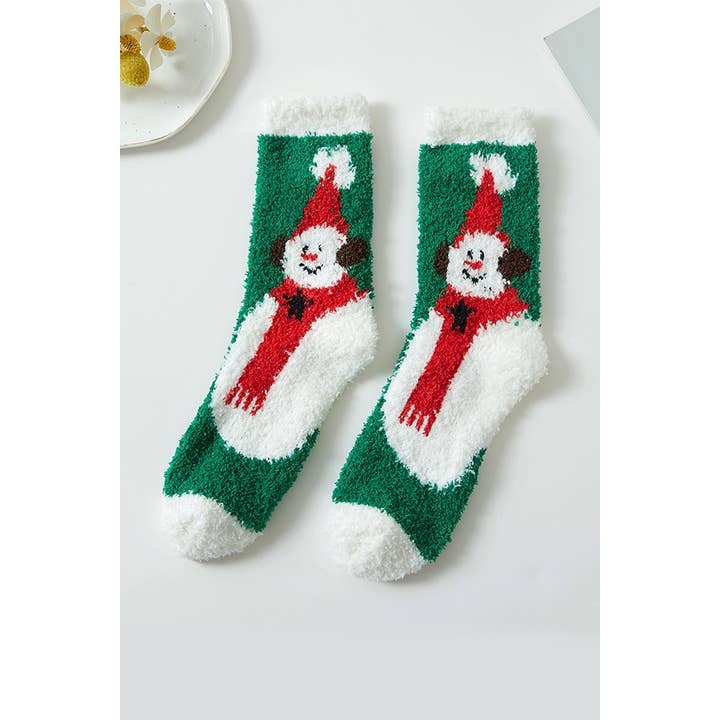 MIX COLOR Plush Cozy Christmas Theme Socks for wholesale on Faire