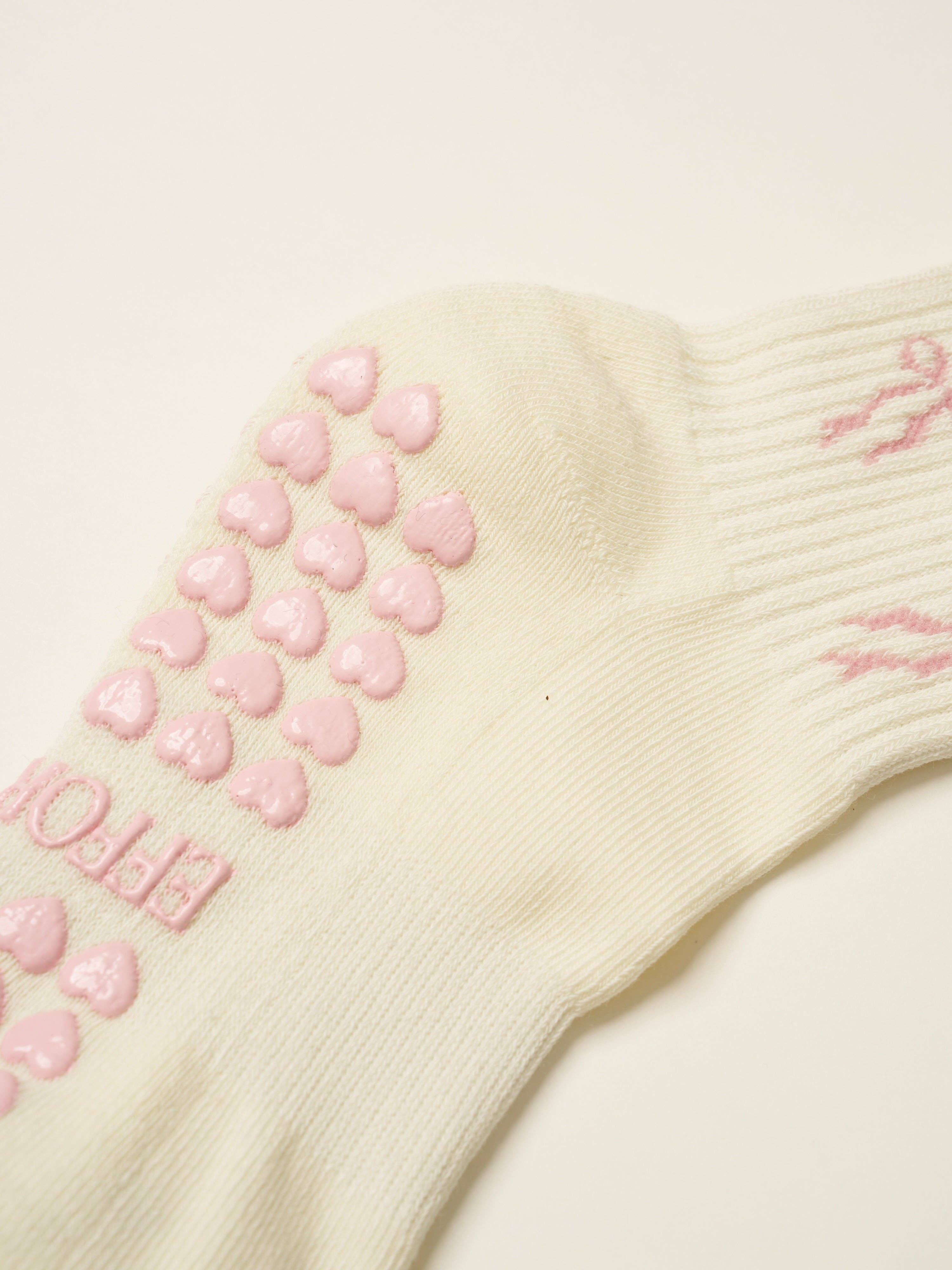 Effortless Club - Wholesale Socks - Women's - 🎀 Bow Ruffle Grip Sock [Soft Pink], Pilates Socks6