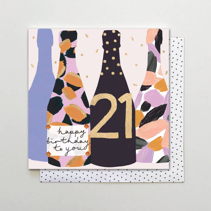 Stop the Clock Design - Wholesale Birthday Card - JOY25 - 21 Birthday Bubbles
