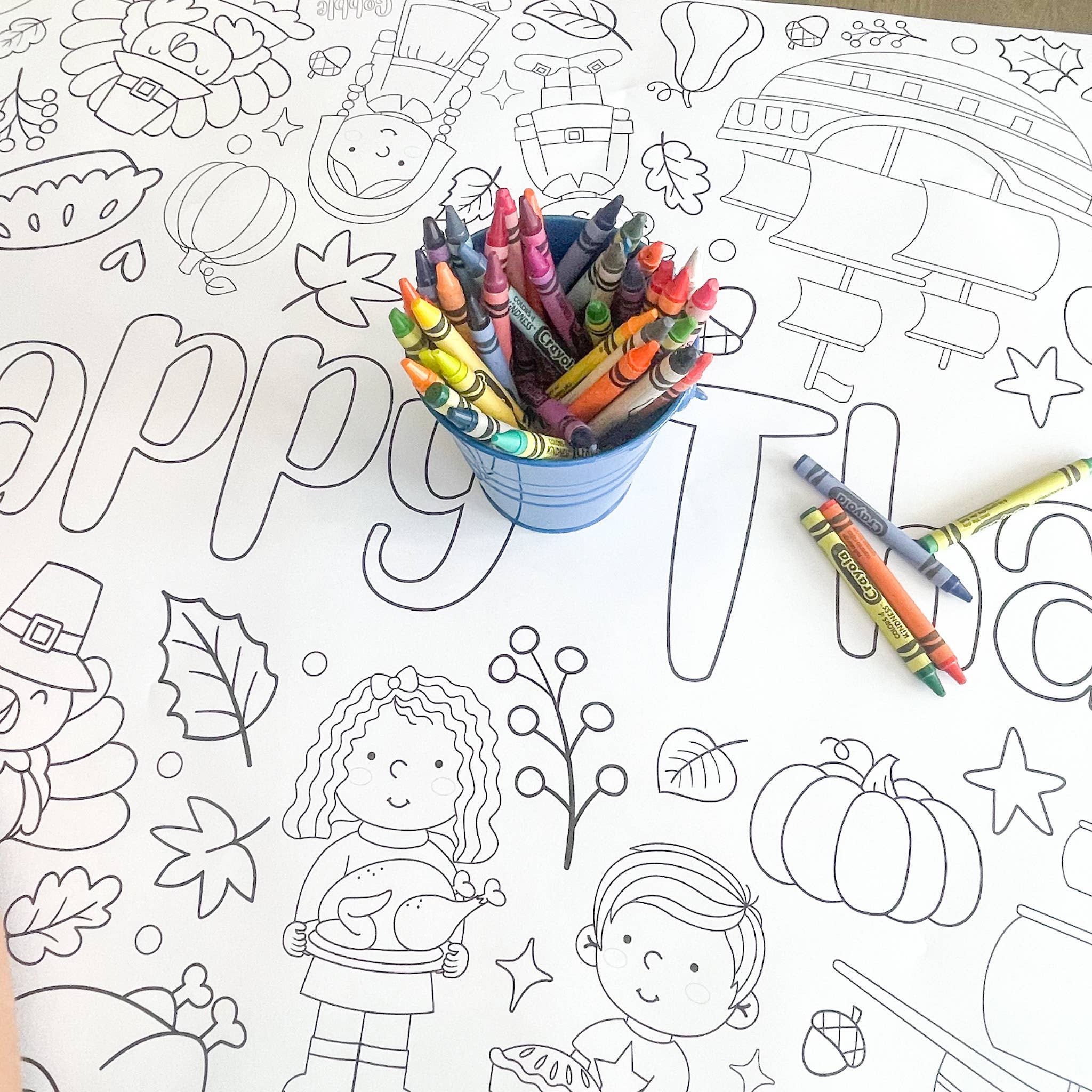 Party in a pinch - Wholesale Coloring Tablecloth - Kids & Baby - Thanksgiving Coloring Table Runner|  Happy Thanksgiving3