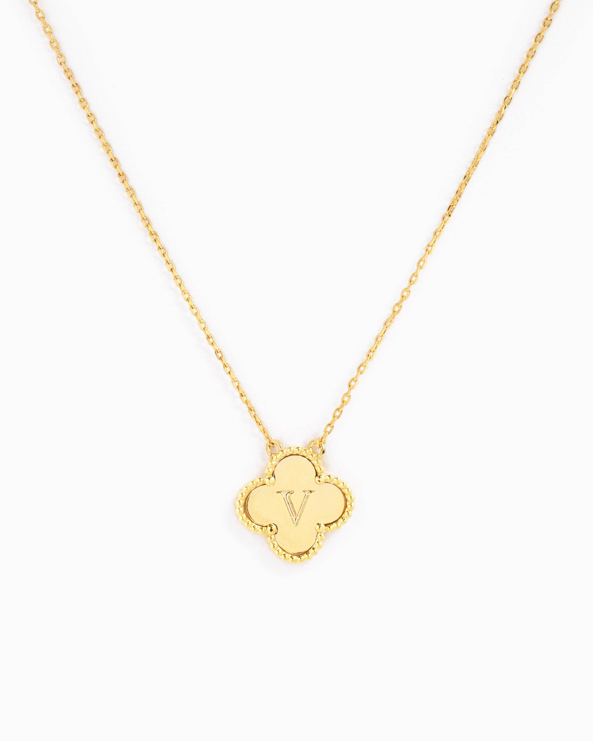 Sessori - Wholesale Pendant/Charm Necklace - Clover Letter Initial Pendant Necklace18