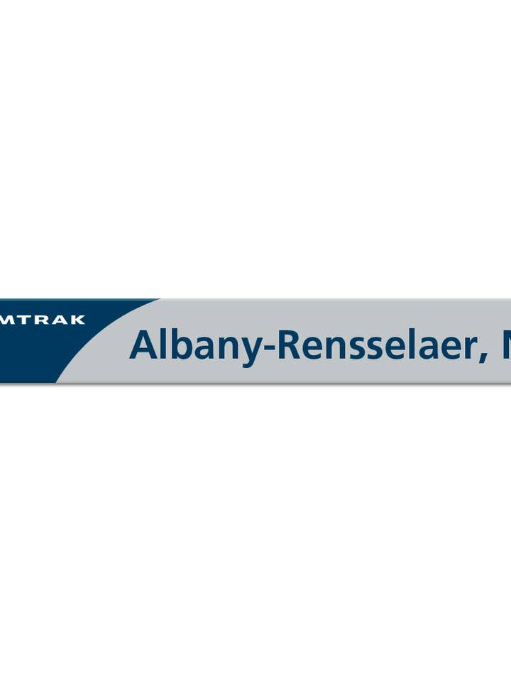 Albany-Rensselaer, NY Mini Station Sign for wholesale by TransitGifts.com