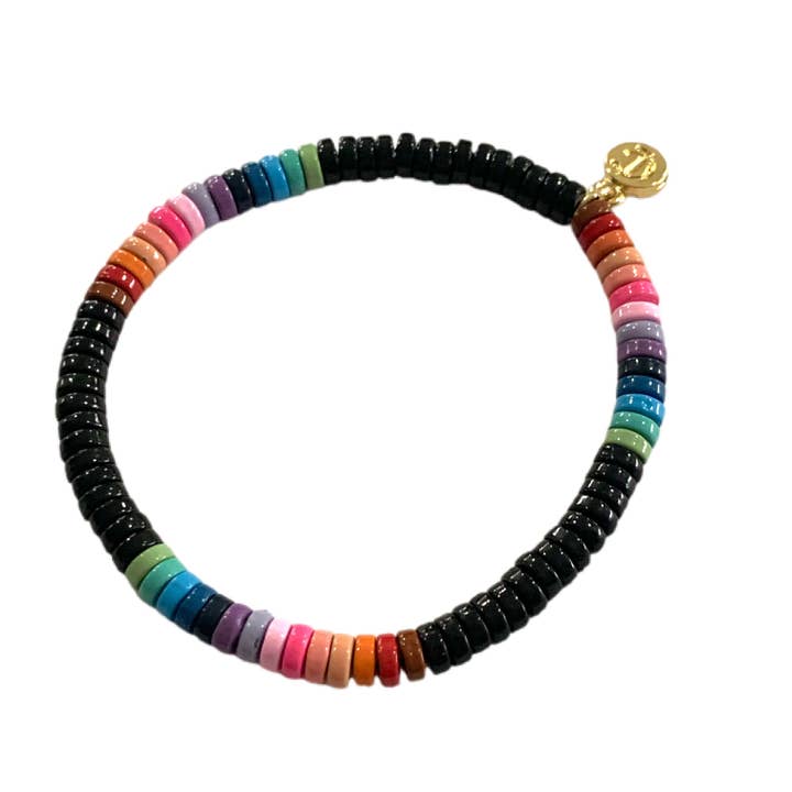 Wholesale Laguna Bracelet - Black Multi Rainbow for wholesale by Caryn Lawn