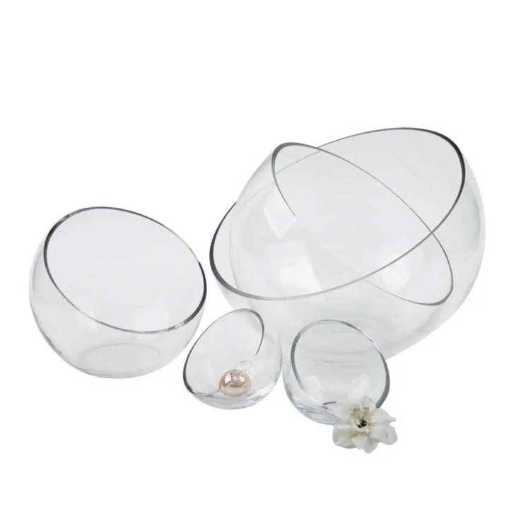 Vaso in Vetro Pod, Trasparente (24 cm di Diametro Superiore) per la vendita all'ingrosso da parte di Galore Home