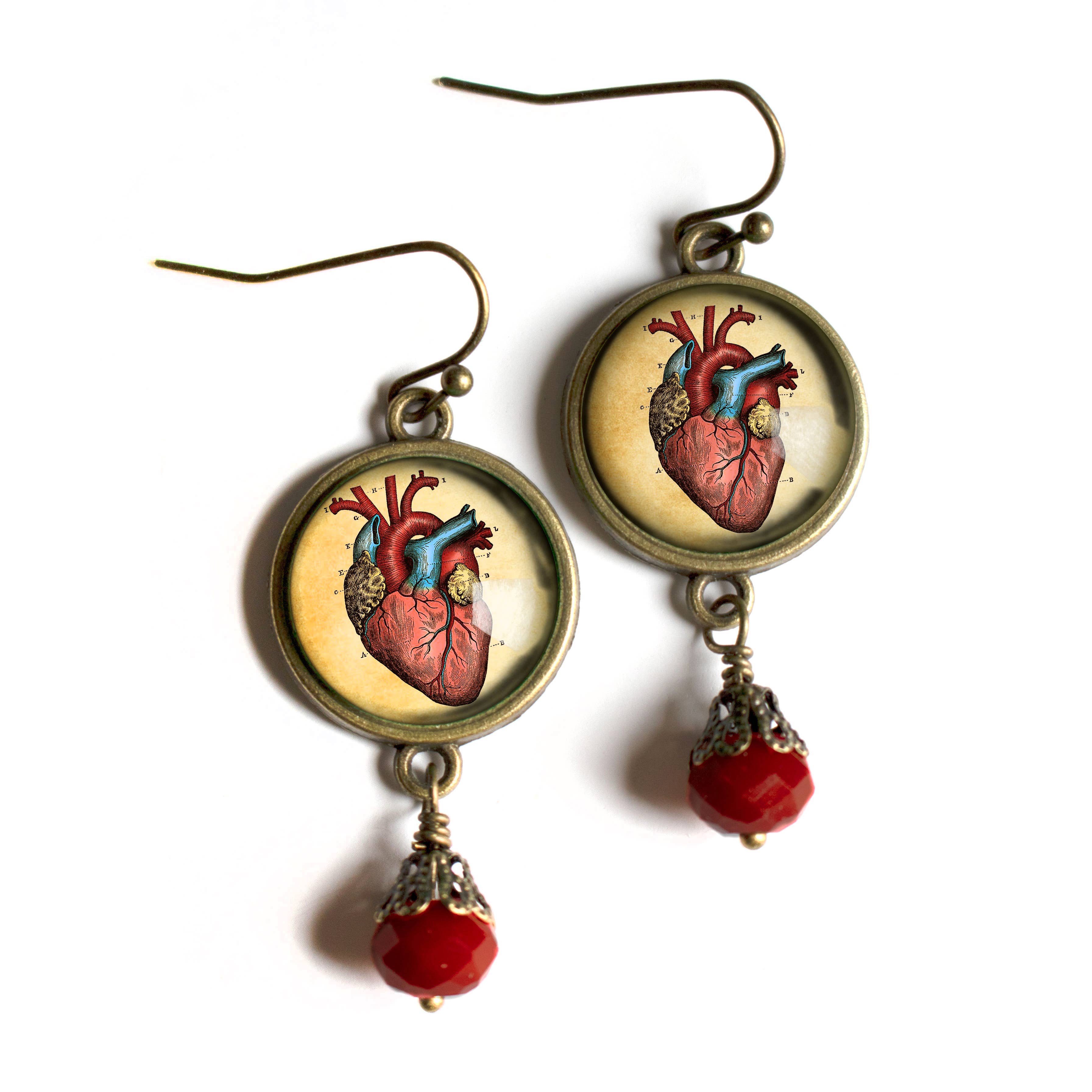 The Divine Iguana - Wholesale Dangle Earrings - Anatomical Heart Goth Valentine's  Day Earrings2