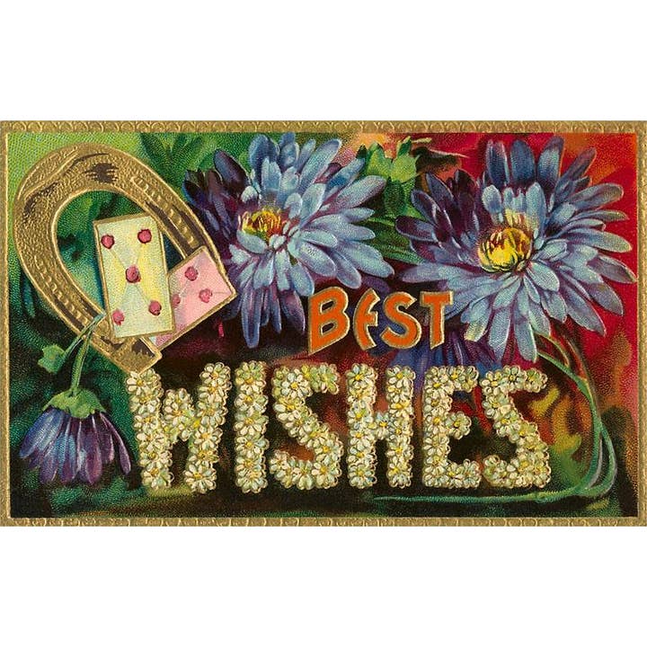 Postcard LL-85 Best Wishes for wholesale by Found Image Press