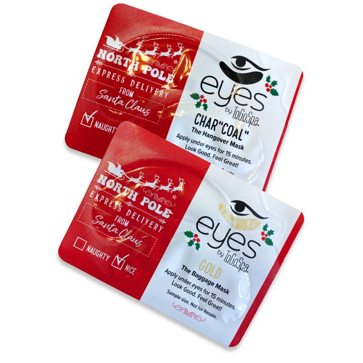 ToGoSpa - Wholesale Eye Treatment Mask - HOLIDAY: Naughty OR Nice PROMOTIONAL GIFITNG Singles
