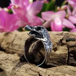 SS EAGLE HEAD RING for wholesale by Zeppo Merchandisers Inc