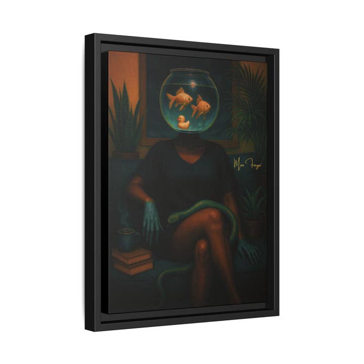 54 Mondays™ Project | Dim Lit Denial Den – Beverly Hills Edition | Cosmic Noir Wall Art | Limited Gold Max Fuega™ Signature | FSC-Certified Framed Matte Canvas for wholesale by Buy Martian Merch™