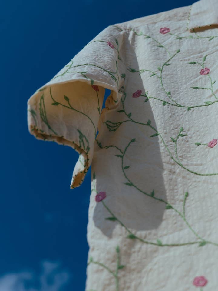 Choyal - Fair Trade Unisex Clothing - Wholesale Button Down Shirt - Unisex - UNISEX FLORAL EMBROIDERY SHIRT IN 100% COTTON5