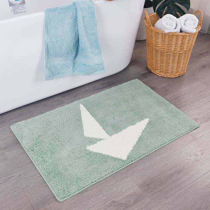 Modminzen SAIL BOAT Bath Mat Teal Green – Geometric Shower for wholesale by Modminzen