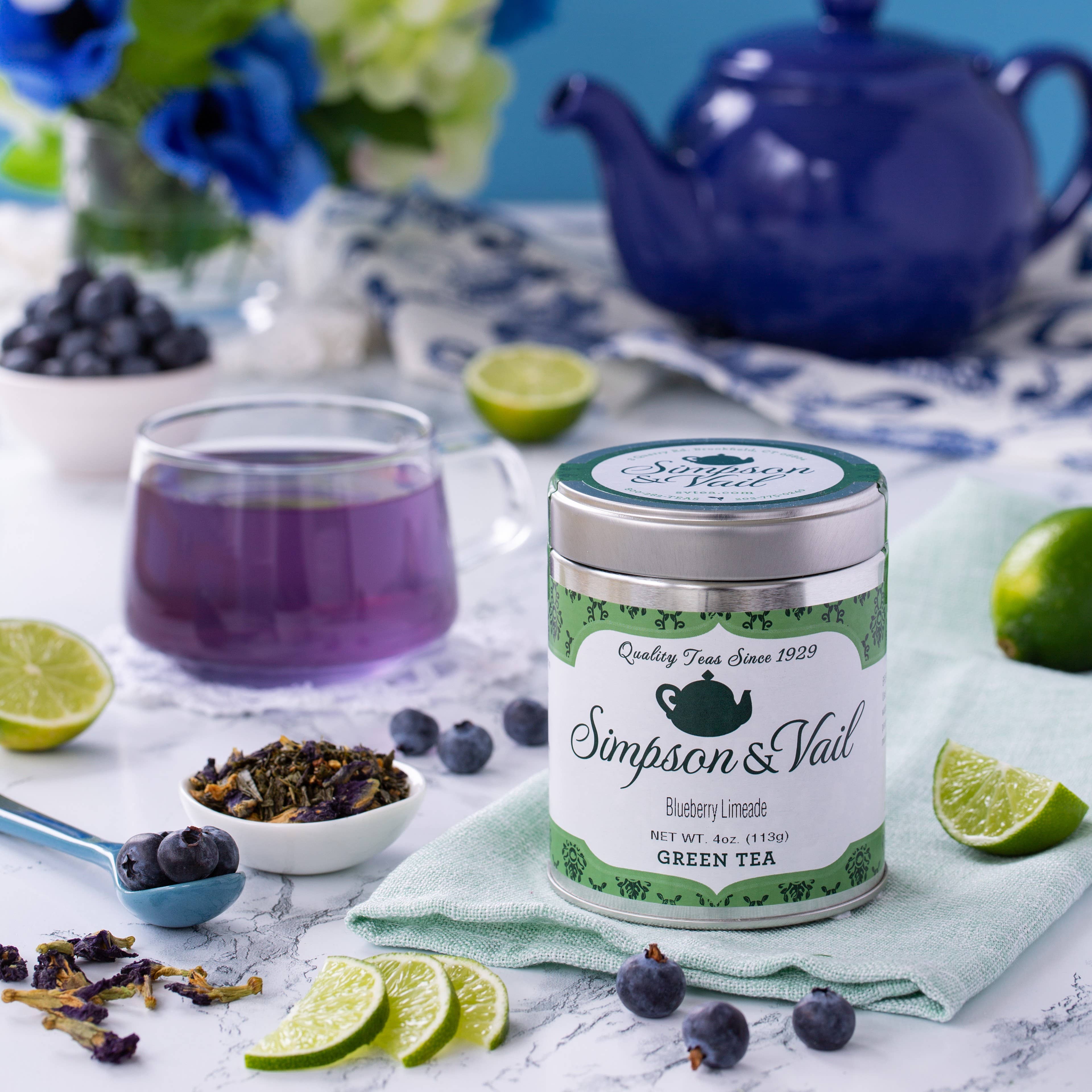 Simpson & Vail - Wholesale Loose Tea - Blueberry Limeade Green Tea - 4 Ounce Tin1