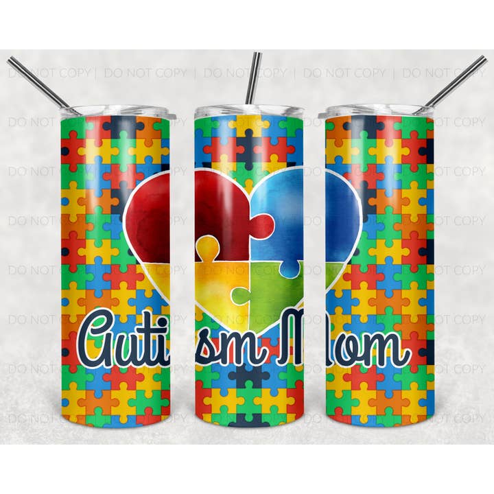 Autism Mom 20 oz Skinny Tumbler voor wholesale door WST Wholesale