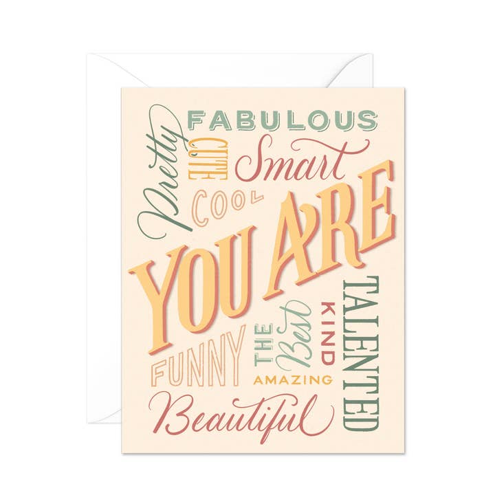 Tu es... Carte d'encouragement pour la vente par By Amanda Fitz