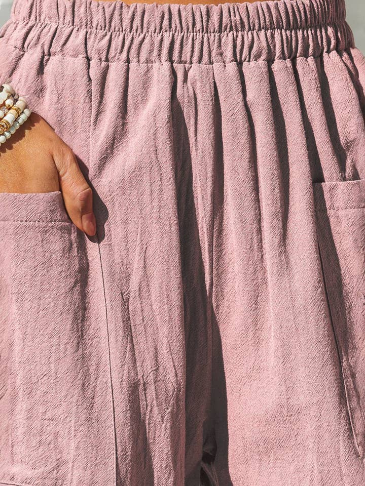 Lily Clothing - Wholesale Pants - Women's - COTTON AND LINEN HOLIDAY STRETCH WAIST OVERALLS5