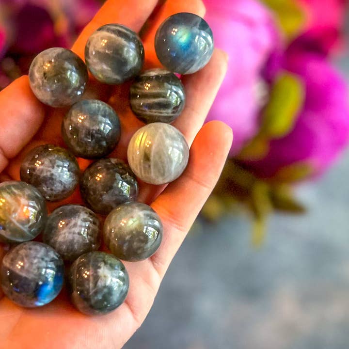 Mandala Gems - Wholesale Spiritual Stone/Crystal - Mini Labradorite Spheres, Crystals and Stones, Labradorite Marble