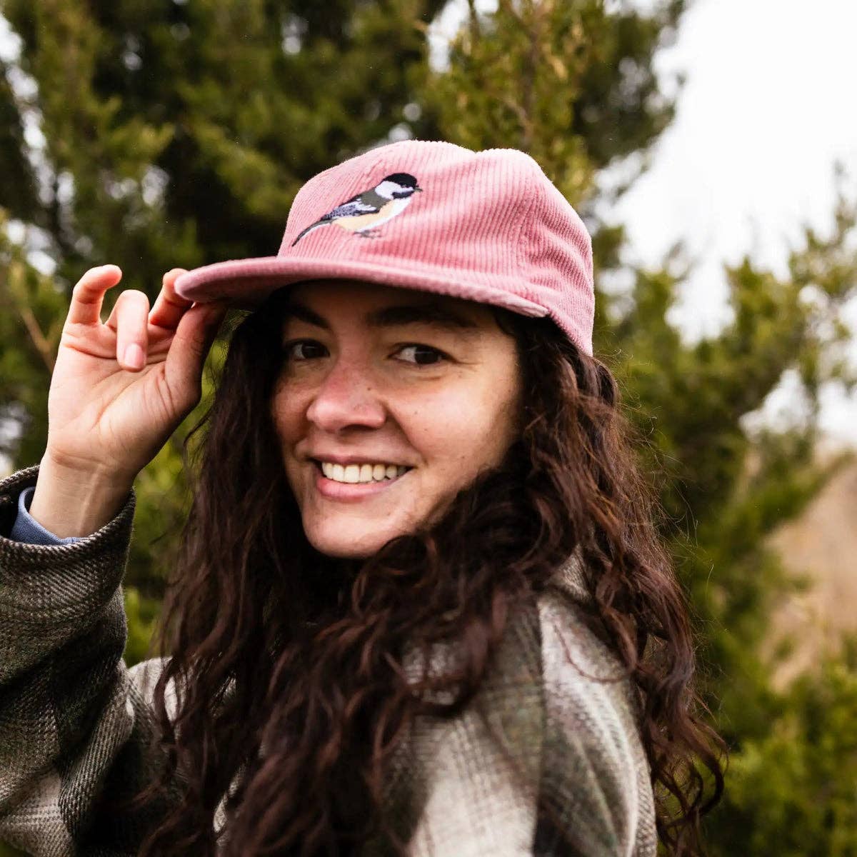 Pink Chickadee Corduroy Hat for wholesale on Faire2