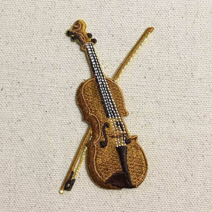Wholesale Applique - Wholesale Patch - Violin/Fiddle - Musical Instrument - Iron on Applique - Embroidered Patch - 697339-A0