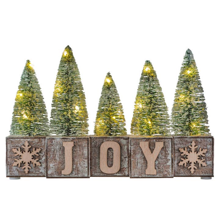Haute Decor - Wholesale Christmas Decoration - Christmas JOY LED Pre-Lit Tabletop Decorative Wood Blocks