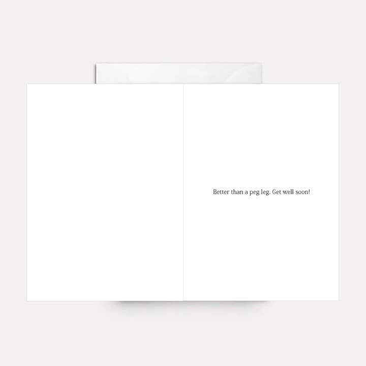 Paper Bound Greetings - Wholesale Get Well Card - Knee Surgery Humorous Get Well Card - Peg Leg
