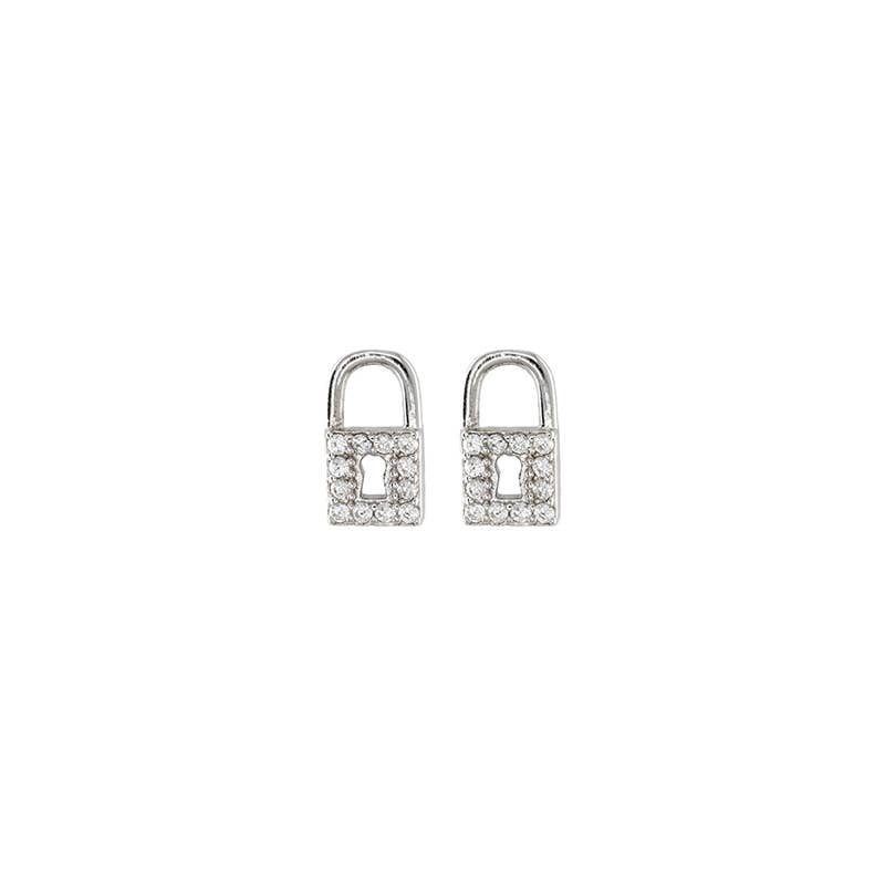 FELIX Z DESIGNS - Wholesale Stud/Post Earrings - 925 Silver Minimalist Lock Stud Earrings1