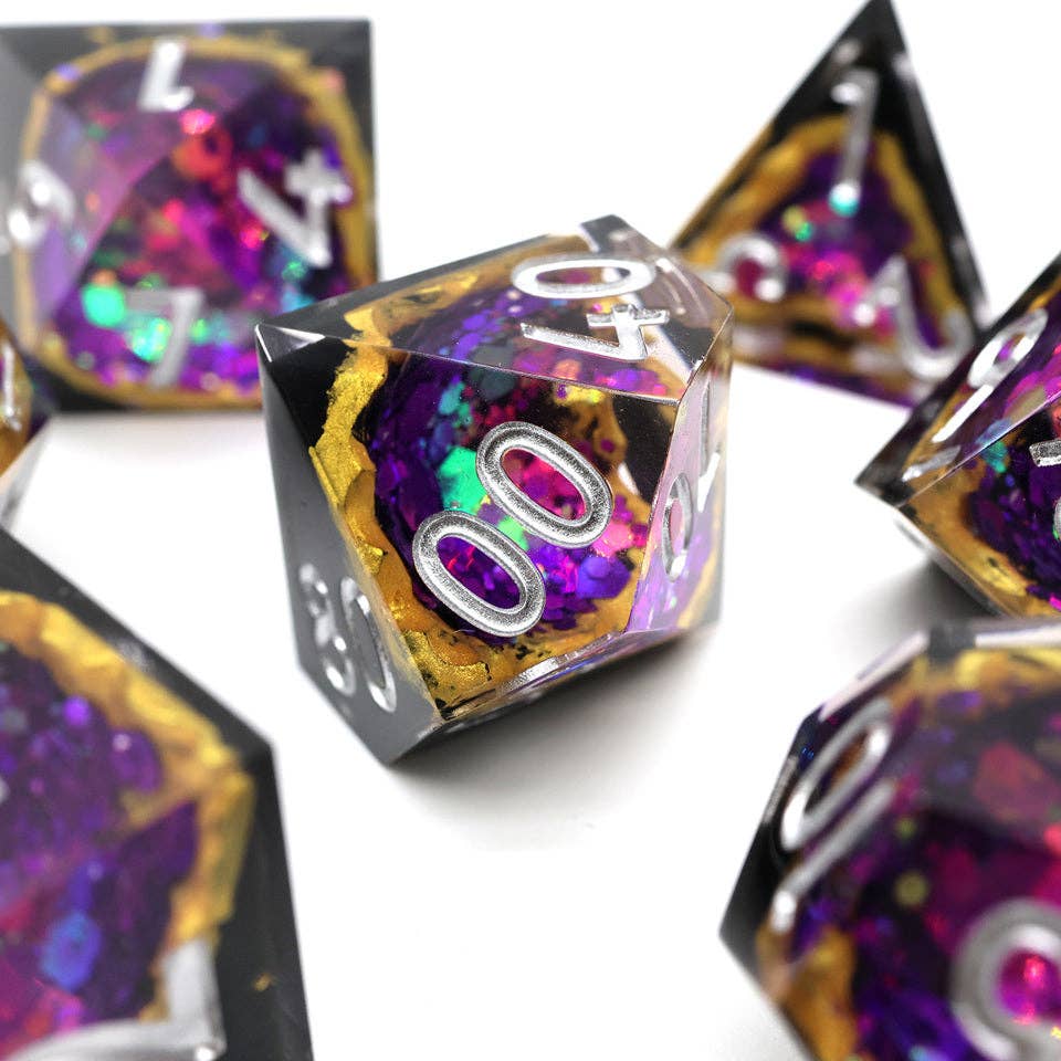 Tabletop Dominion Limited - Wholesale Dice - Regal Relic | Geode Sharp Edge Dice | 7-Polyhedral Set11