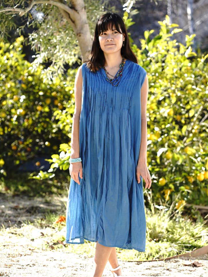Robe en coton Val bleue pour la vente par Dolma
